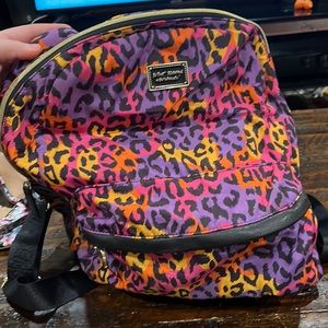 Betsey Johnson backpack used rainbow leopard